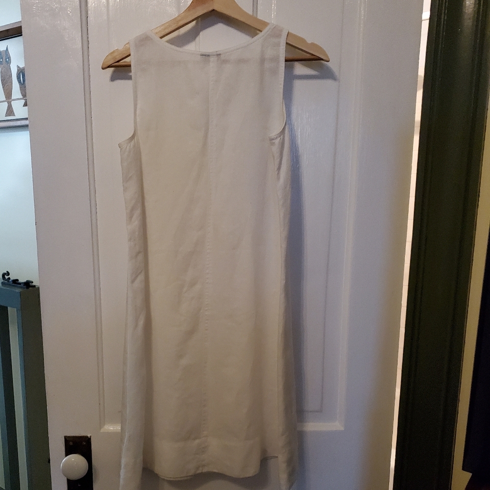 J. Jill White Linen, tank a-line dress, XS Petite - Picture 3 of 4